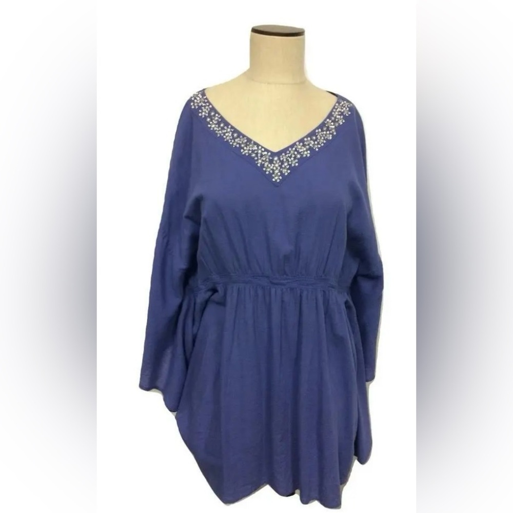 Style & Co Embellished V-Neck Tunic Top Women’s Size Large